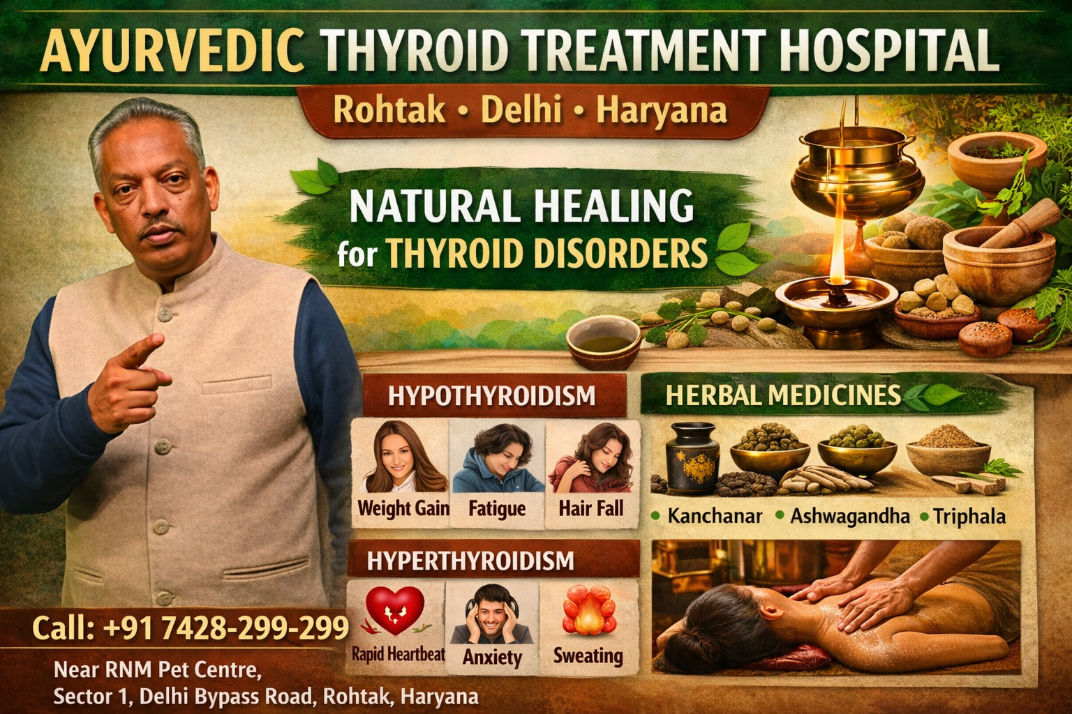 Ayurvedic Doctor Treatment Hospital for Thyroid Disorder in Rohtak
